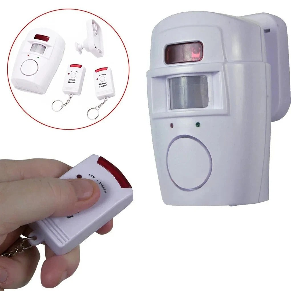 Alarma Sirena Con Sensor De Movimiento 2 Controles 105 Db Blanco
