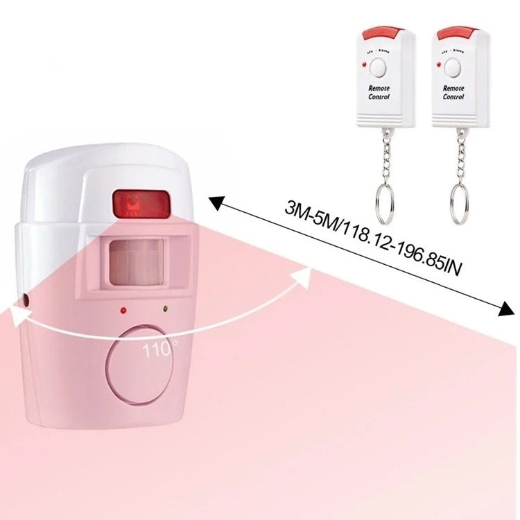 Alarma Sirena Con Sensor De Movimiento 2 Controles 105 Db Blanco