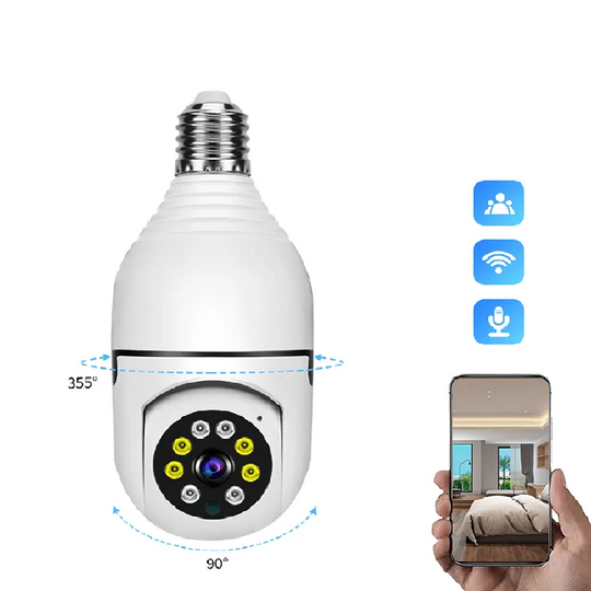 CÁMARA DE SEGURIDAD WI-FI 360° TIPO AMPOLLETA
