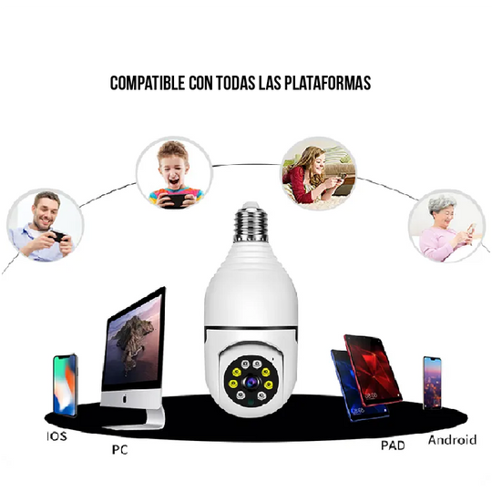 CÁMARA DE SEGURIDAD WI-FI 360° TIPO AMPOLLETA