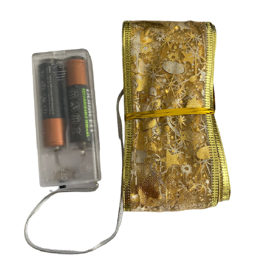 LUZ NAVIDEÑA LED TIPO CINTA DE TELA CON PILAS "AA" 5 MTS.