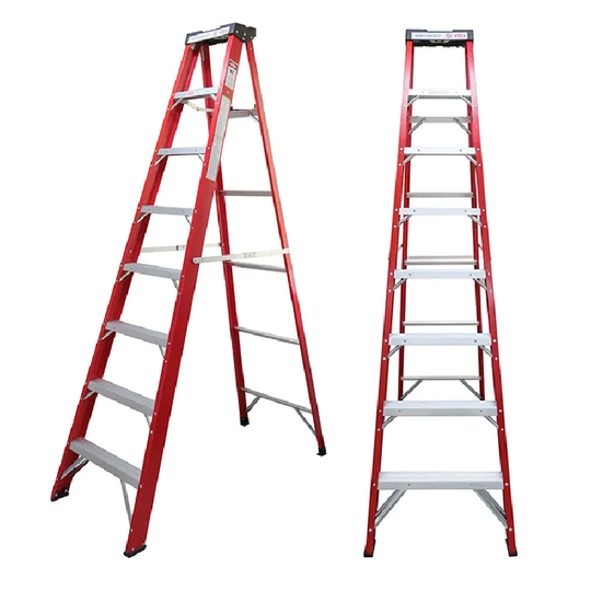 ESCALERA DE FIBRA DE VIDRIO 2.40 MTS. DE 7 PELDAÑOS