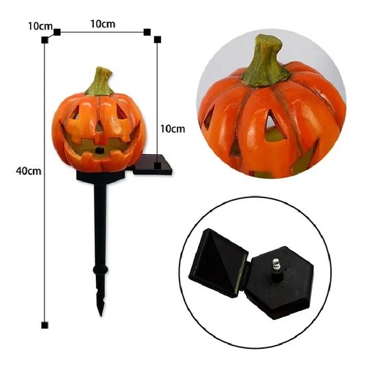 ESTACA SOLAR LED CALABAZA HALLOWEEN LUZ CÁLIDA