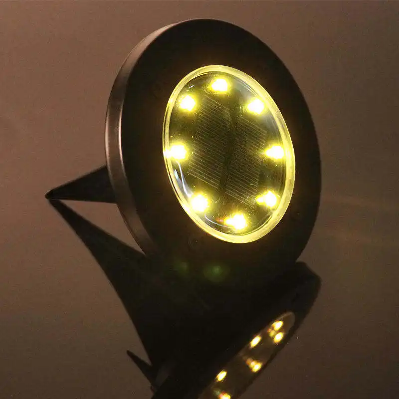 FOCO SOLAR 8 LED DE JARDÍN CON ESTACA LUZ CALIDA / FRIA ( PACK 4 UNDS )