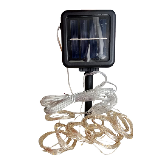 Cortina Cascada Luz Hada Solar 3x3 Blanco Cálido