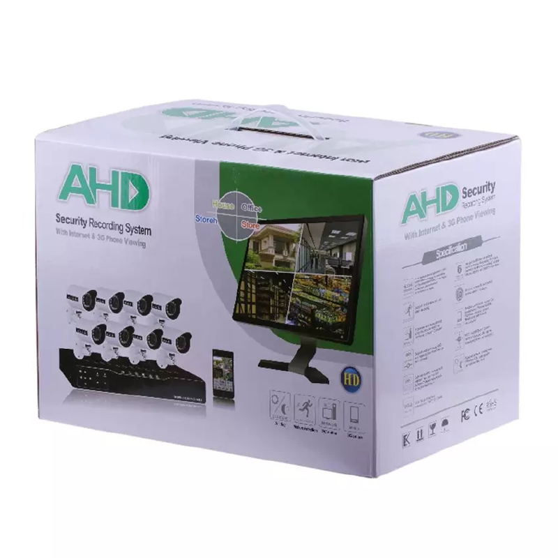 KIT CIRCUITO CERRADO 8 CAMARAS AHD EXTERIOR FULLHD 1080P