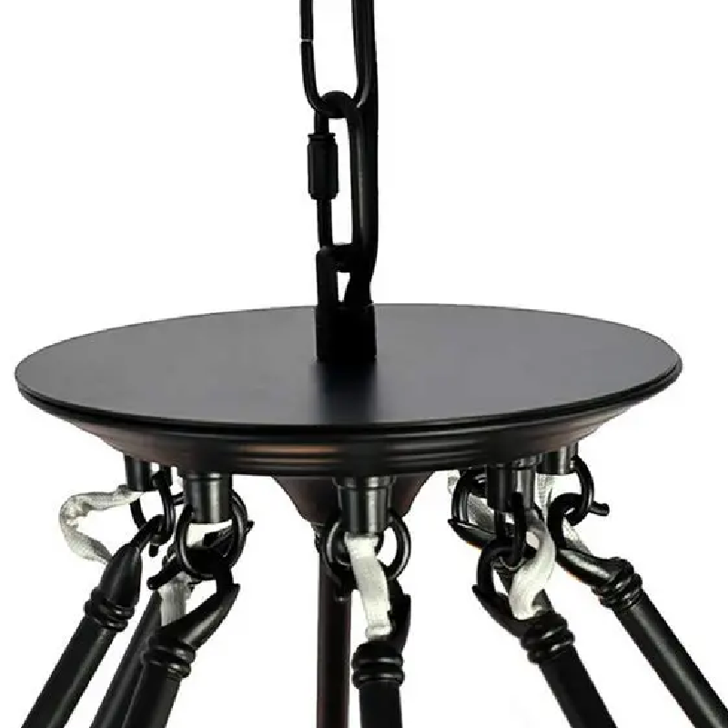 LÁMPARA COLGANTE CANDELABRO RÚSTICO CON CUERDA DE CÁÑAMO (CON AMPOLLETAS)