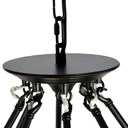 LÁMPARA COLGANTE CANDELABRO RÚSTICO CON CUERDA DE CÁÑAMO (CON AMPOLLETAS)