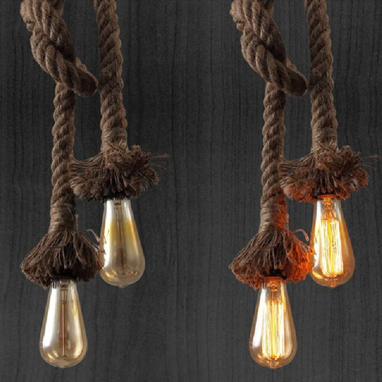 LÁMPARA COLGANTE PREMIUM BAMBÚ TEJIDO RÚSTICA (CON AMPOLLETAS)