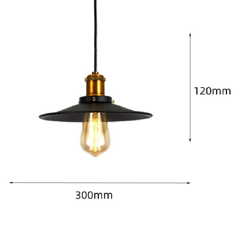 LÁMPARA COLGANTE ESTILO INDUSTRIAL VINTAGE DE HIERRO (CON AMPOLLETAS)