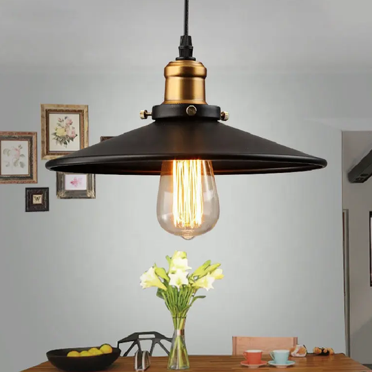 LÁMPARA COLGANTE ESTILO INDUSTRIAL VINTAGE DE HIERRO (CON AMPOLLETAS)