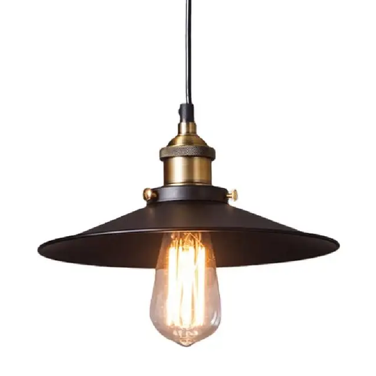 LÁMPARA COLGANTE ESTILO INDUSTRIAL VINTAGE DE HIERRO (CON AMPOLLETAS)