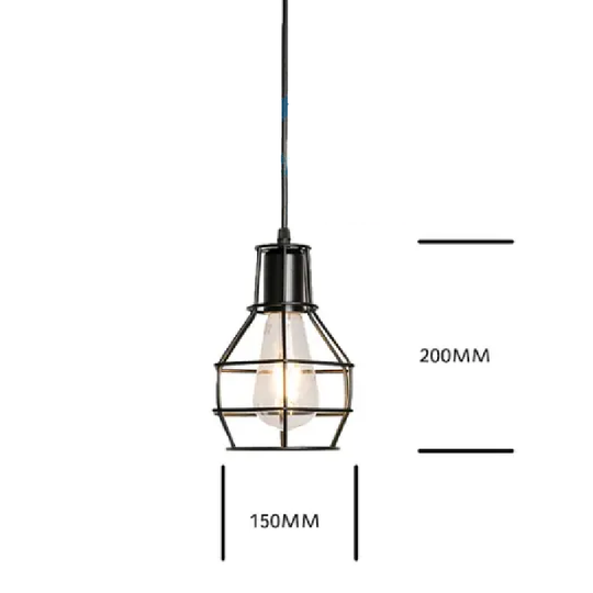 LÁMPARA COLGANTE ESTILO INDUSTRIAL TIPO ARAÑA DE HIERRO (CON AMPOLLETAS)