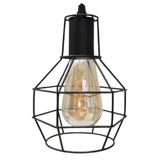 LÁMPARA COLGANTE ESTILO INDUSTRIAL TIPO ARAÑA DE HIERRO (CON AMPOLLETAS)