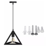 LÁMPARA COLGANTE ESTILO INDUSTRIAL TIPO TRIÁNGULO DE HIERRO (CON AMPOLLETAS)