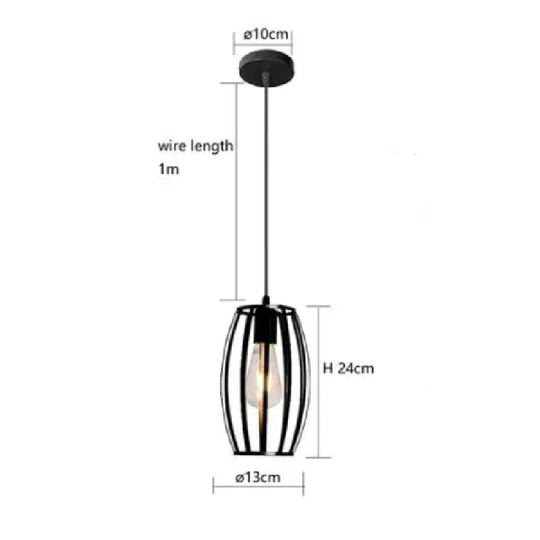 LÁMPARA COLGANTE ESTILO JAULA DE HIERRO (CON AMPOLLETAS)