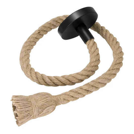 LÁMPARA COLGANTE RÚSTICA ESTILO SOGA SIMPLE (CON AMPOLLETAS)