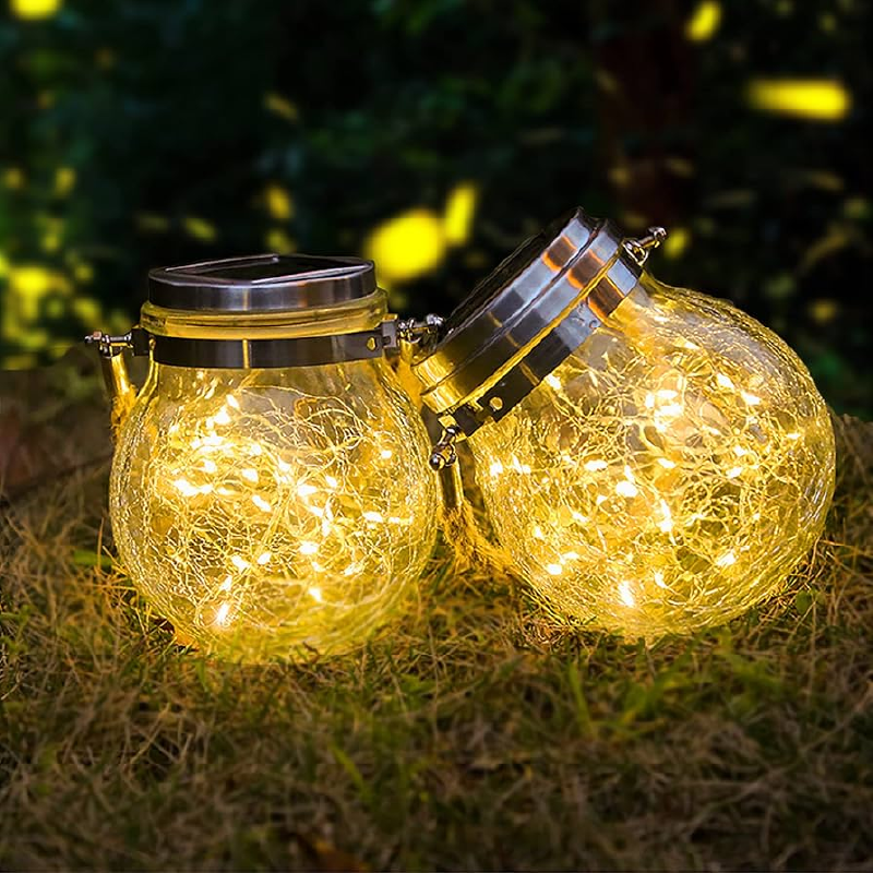 PACK 2 UNDS LÁMPARA SOLAR DE MESA / COLGANTE ESTILO FAROL CON HADAS LED