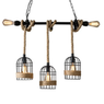 LÁMPARA COLGANTE RÚSTICA ESTILO JAULA (CON AMPOLLETAS)