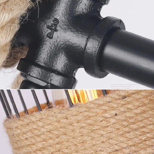 LÁMPARA COLGANTE RÚSTICA ESTILO JAULA (CON AMPOLLETAS)