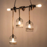 LÁMPARA COLGANTE RÚSTICA ESTILO JAULA (CON AMPOLLETAS)