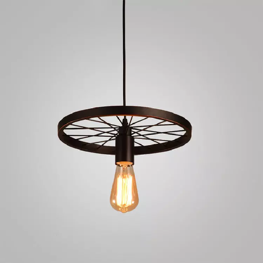 LÁMPARA COLGANTE RUEDAS ESTILO CANDELABRO (CON AMPOLLETAS)