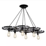 LÁMPARA COLGANTE RUEDAS ESTILO CANDELABRO (CON AMPOLLETAS)