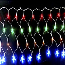 LUZ SOLAR NAVIDEÑA MULTICOLOR TIPO MALLA DE 96LEDS TRAMADO ESTRELLA