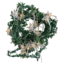 LUZ SOLAR NAVIDEÑA LED ESTILO DECORACIÓN HOJAS Y ESTRELLAS 6MTS.