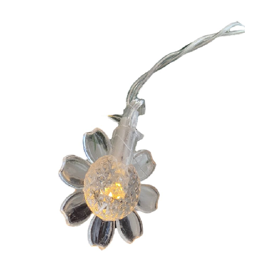 LUZ SOLAR NAVIDEÑA LED ESTILO DECORACIÓN HOJAS Y FLORES 6MTS.