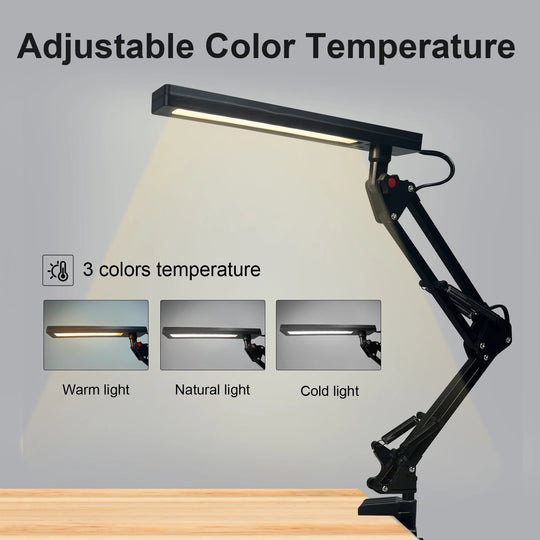 Lámpara De Escritorio Con Brazo Oscilante Luces Led 3angulos