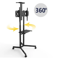 SOPORTE CON ESTANTE PARA TV AJUSTABLE CON RUEDAS 32" A 70"