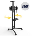 SOPORTE CON ESTANTE PARA TV AJUSTABLE CON RUEDAS 32" A 70"